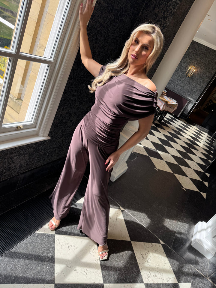 Carbon jumpsuit in chocolate T1