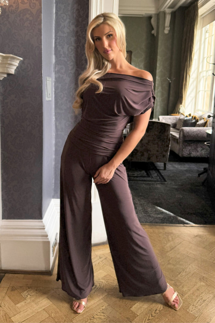 Carbon jumpsuit in chocolate T1