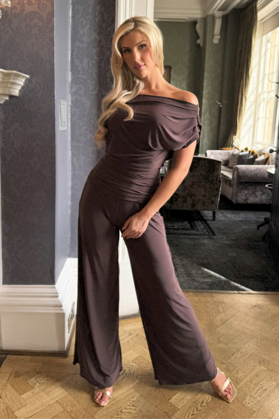 Carbon jumpsuit in chocolate T1