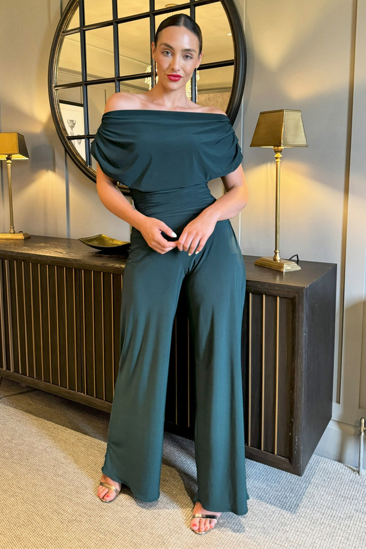 Carbon jumpsuit in forest green T2