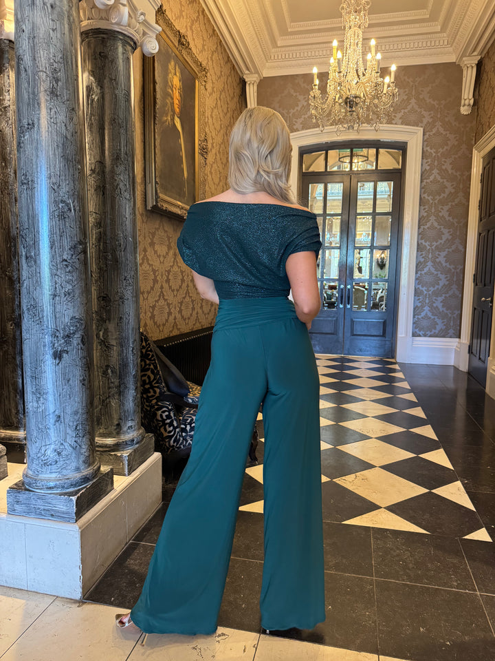 Carbon jumpsuit in forest sparkle & forest T1