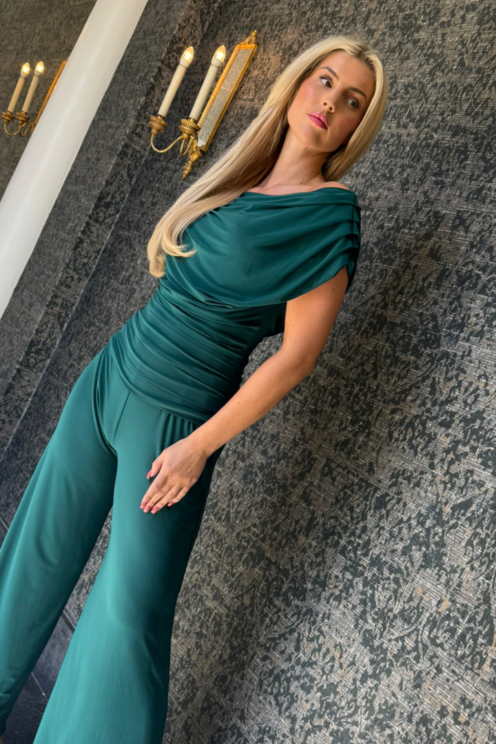 Carbon jumpsuit in forest green T2
