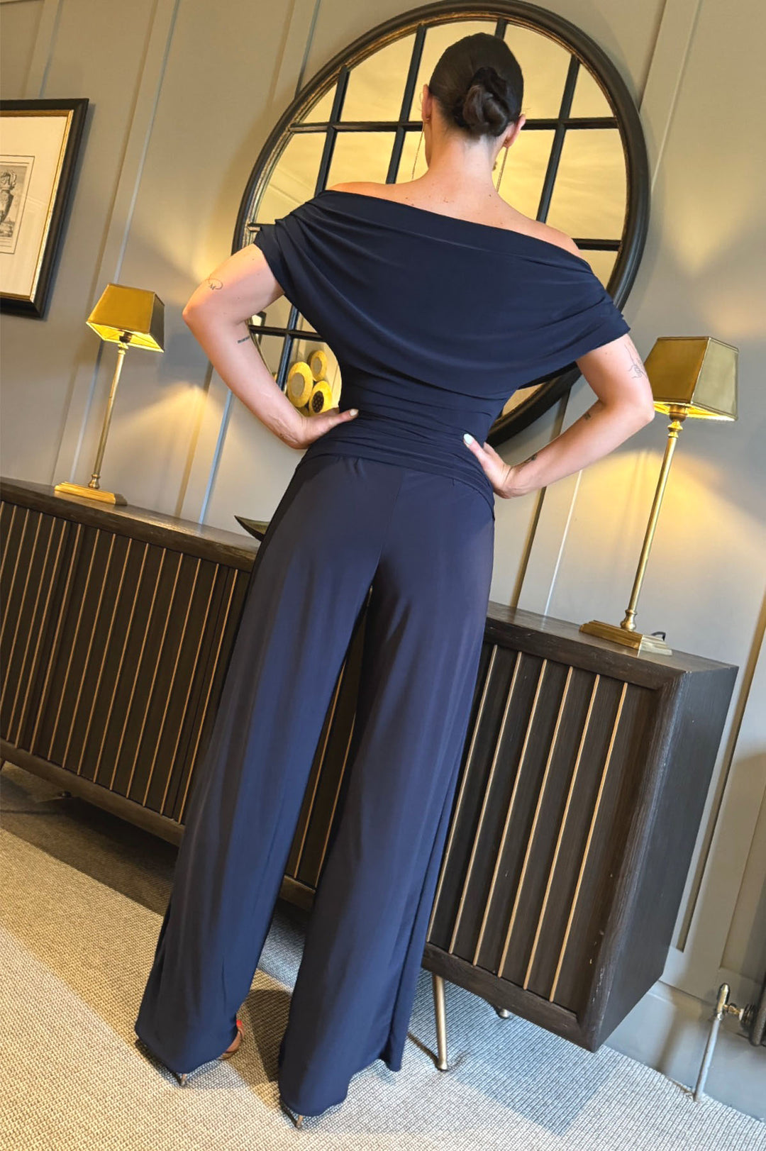 Carbon jumpsuit in navy T1