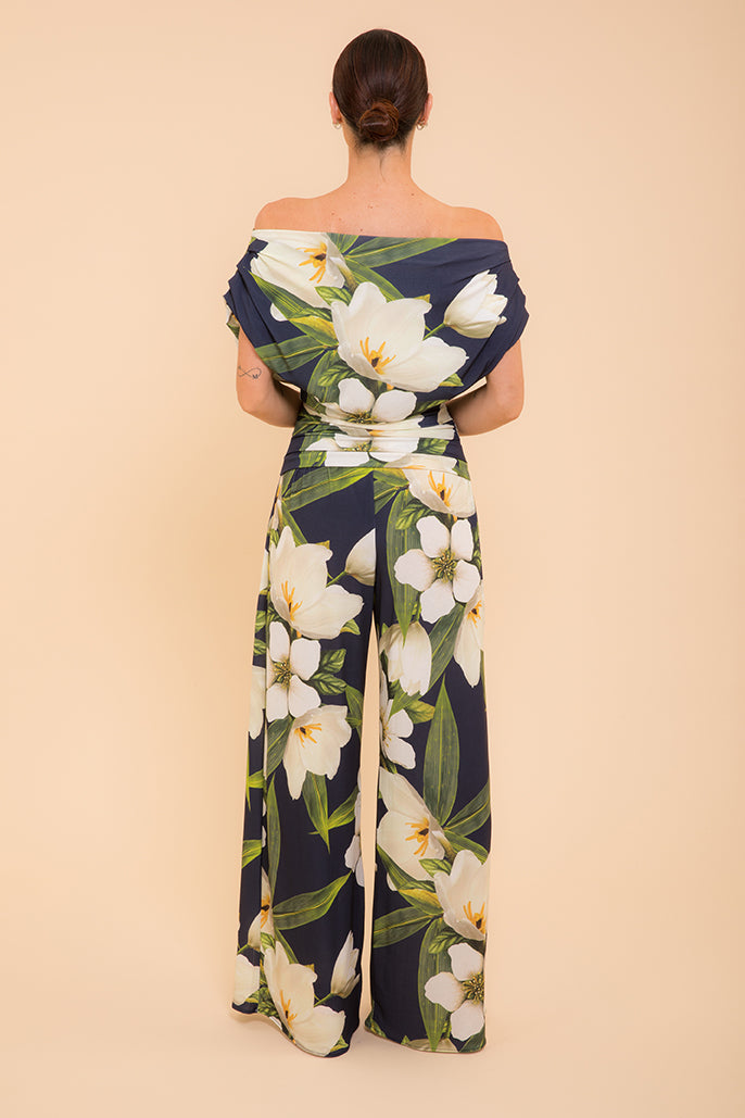 ATOM LABEL carbon jumpsuit in navy Lily print