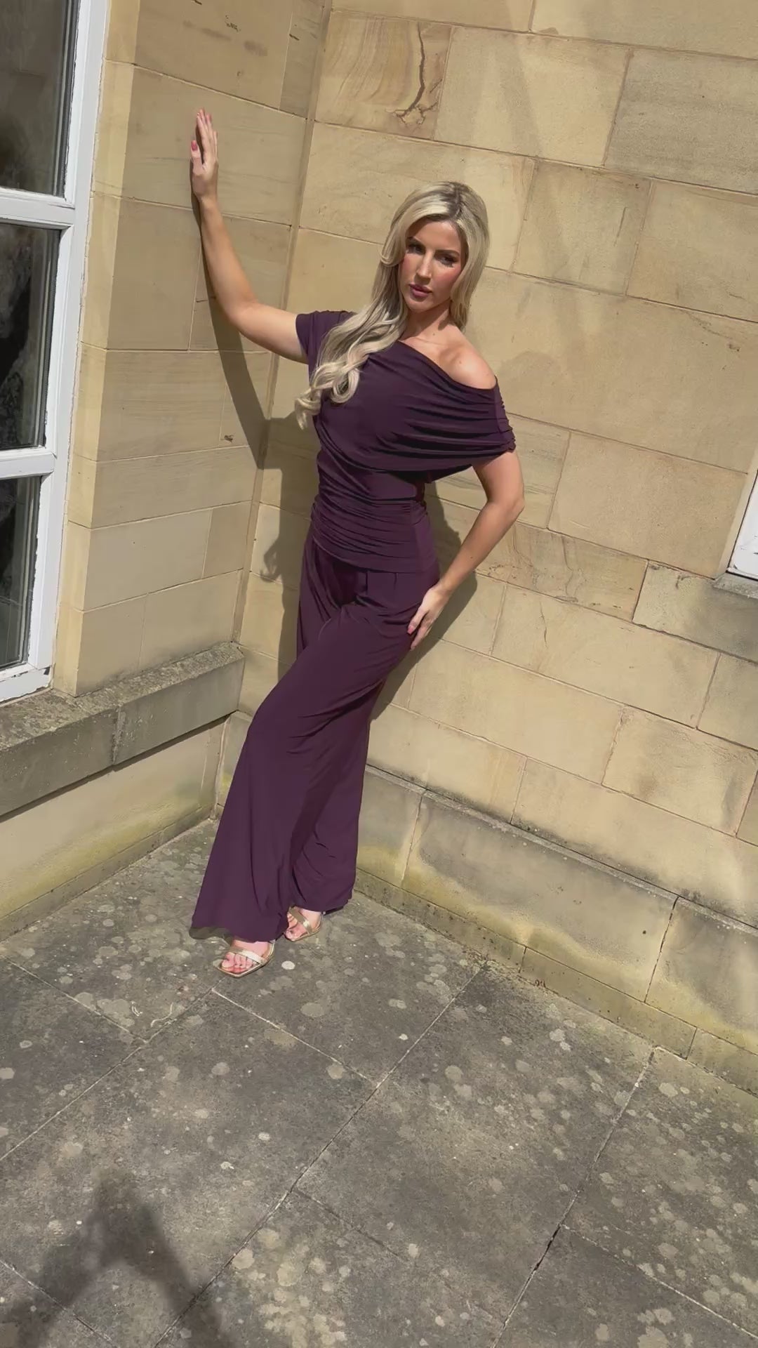 Carbon jumpsuit in blackcurrant T1