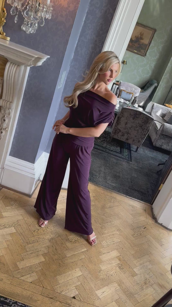 Carbon jumpsuit in blackcurrant T1