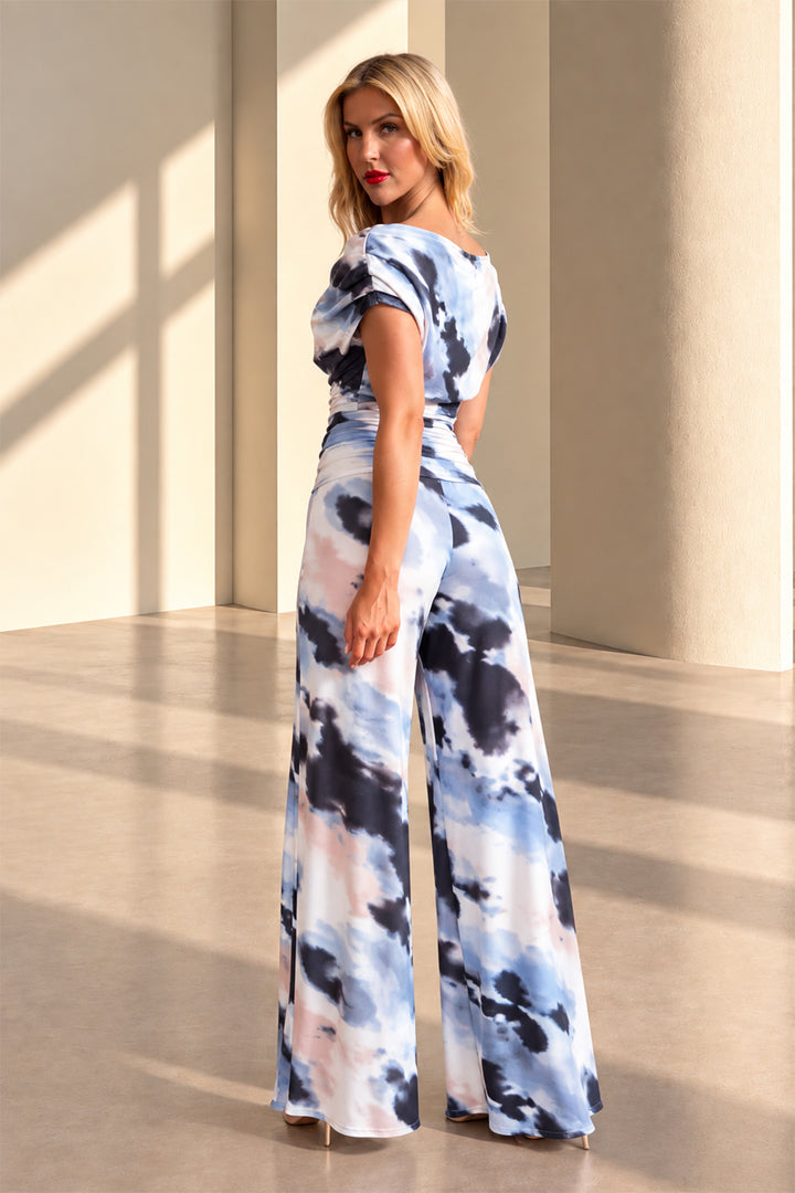 Carbon jumpsuit in abstract print