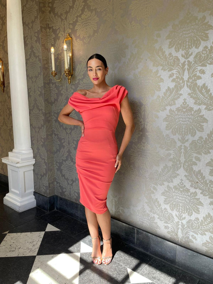 Chromium dress in coral