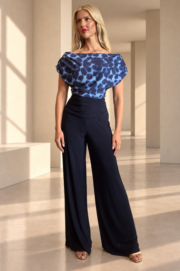 Carbon jumpsuit in navy leopard &amp; navy T3
