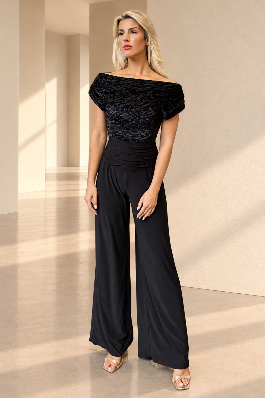 Carbon jumpsuit in velvet zebra &amp; black T3
