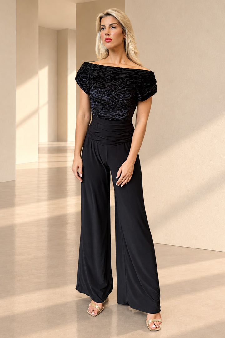 Carbon jumpsuit in velvet zebra &amp; black T3