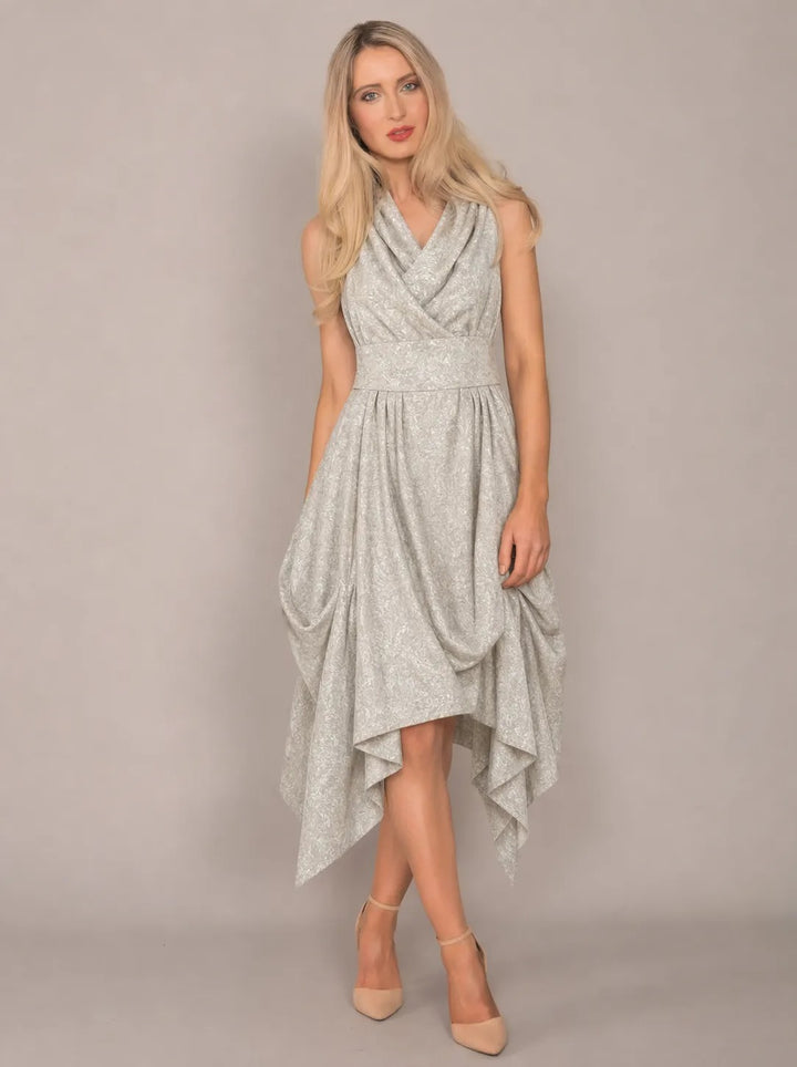 Jolaby Wrap Ruched Dress Champagne Ornate