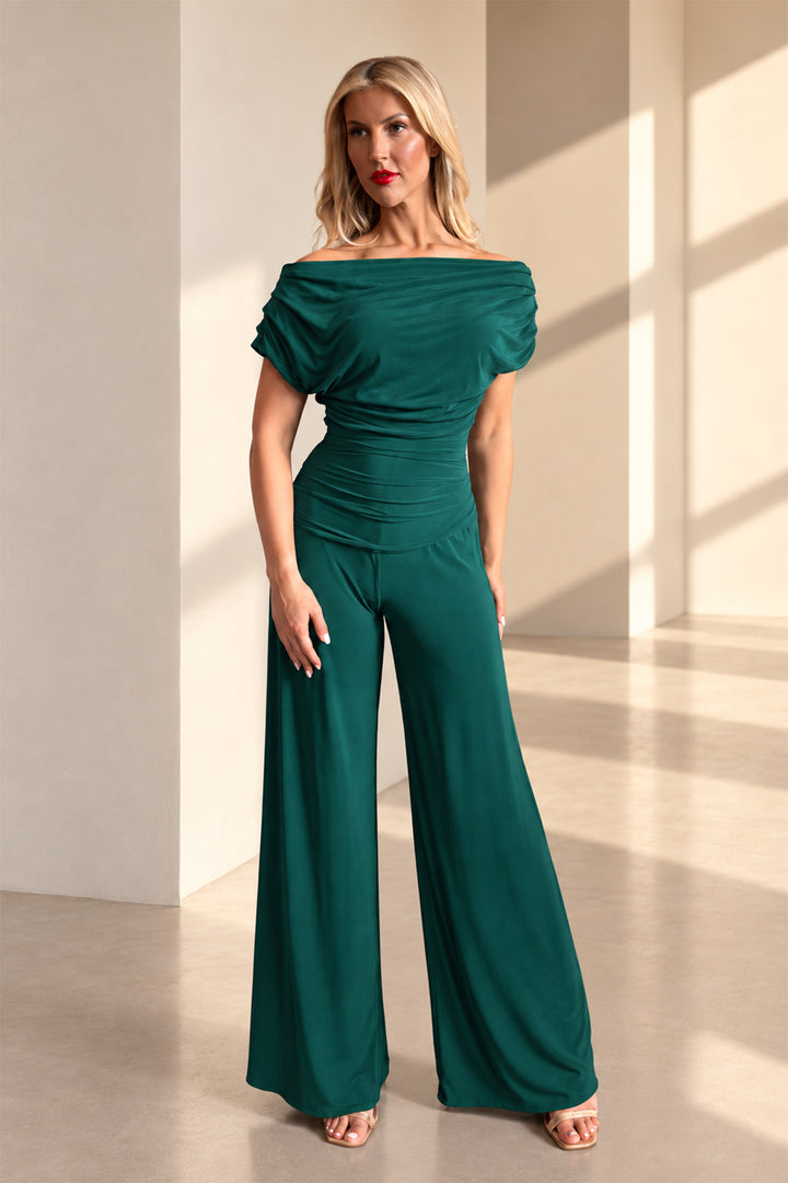 Carbon jumpsuit in forest green T3