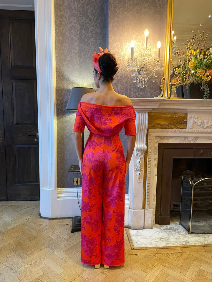 Lima jumpsuit in orange &amp; fuchsia floral - sample sale