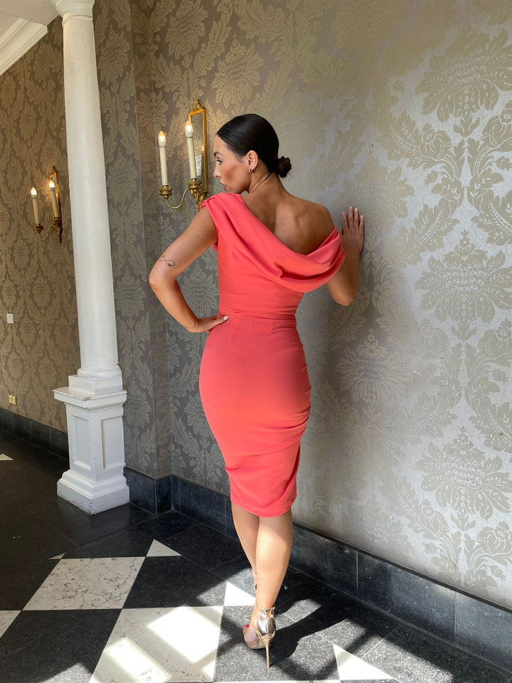 Chromium dress in coral