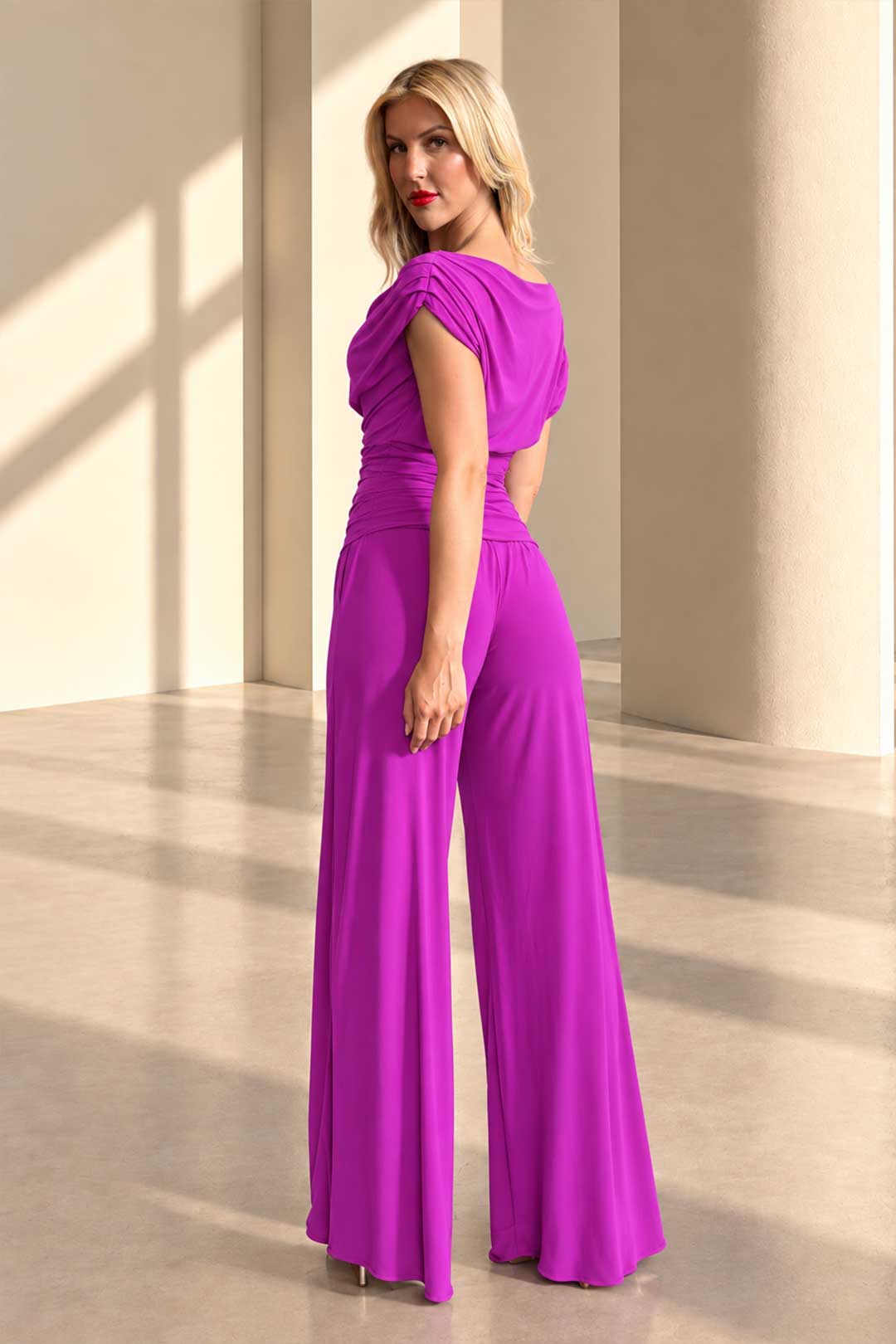 Carbon jumpsuit in magenta D2