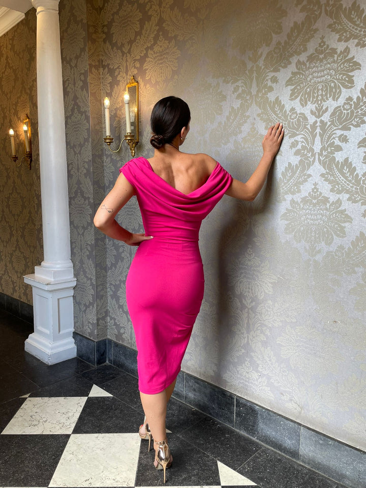 Chromium dress in cerise pink