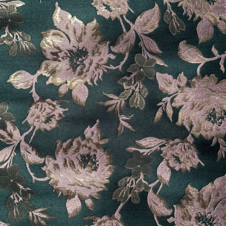 Jolaby V-Neck Ruched Dress in Green Floral
