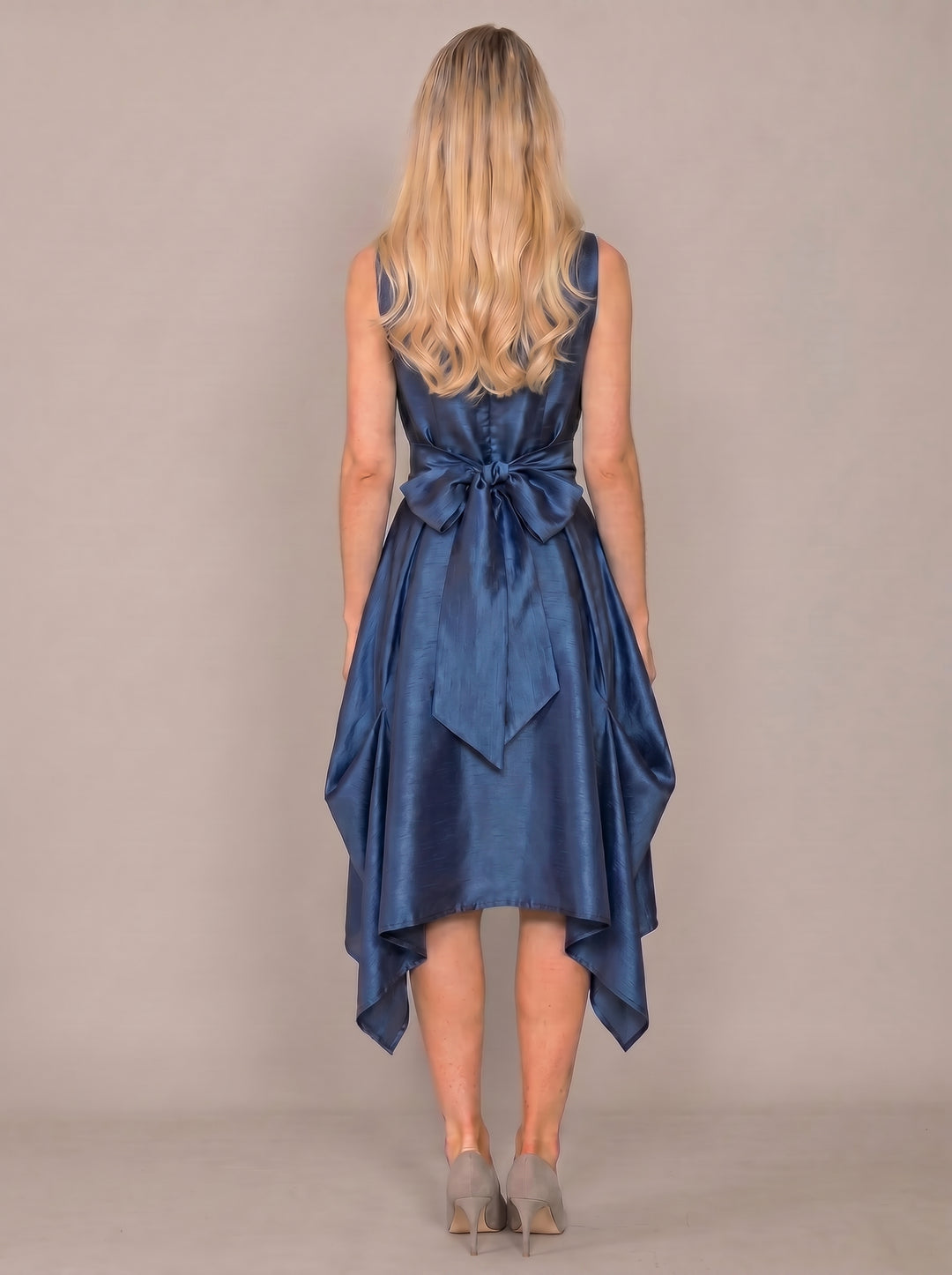 Jolaby Wrap Ruched Dress in Navy