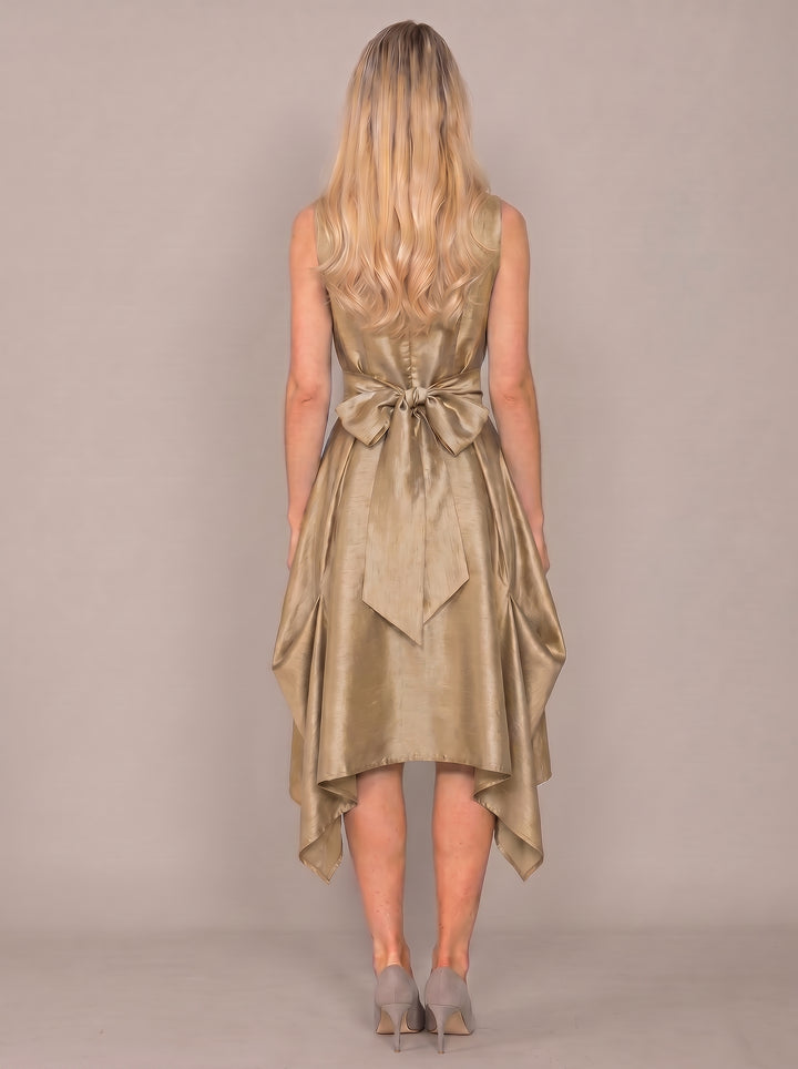 Jolaby Wrap Ruched Dress in Gold