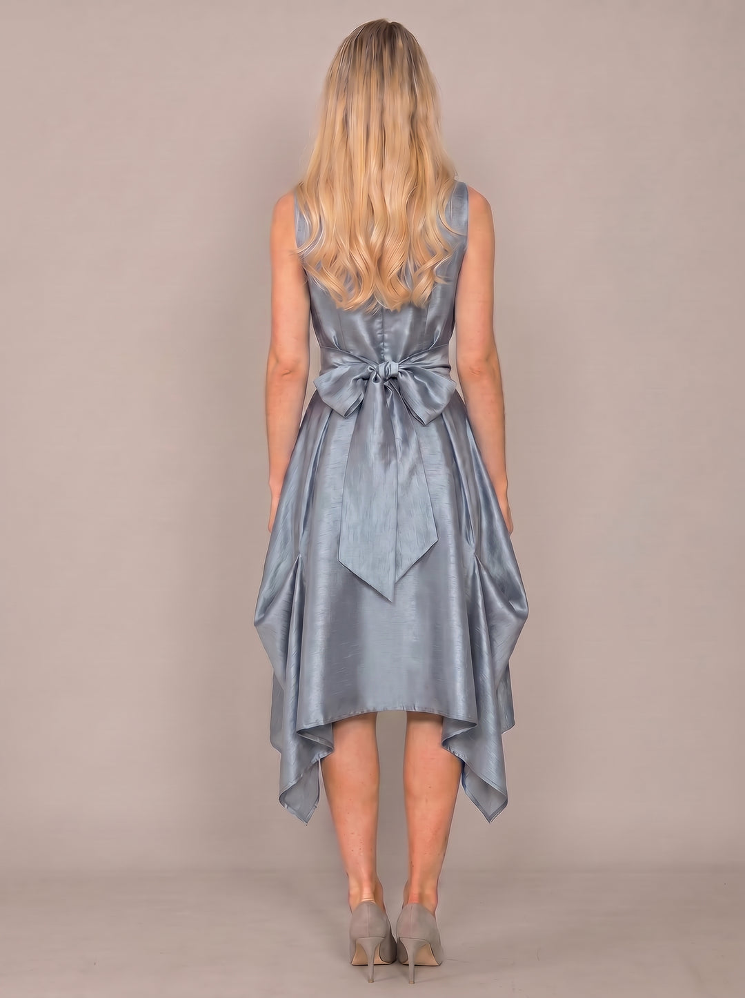Jolaby Wrap Ruched Dress in Silver