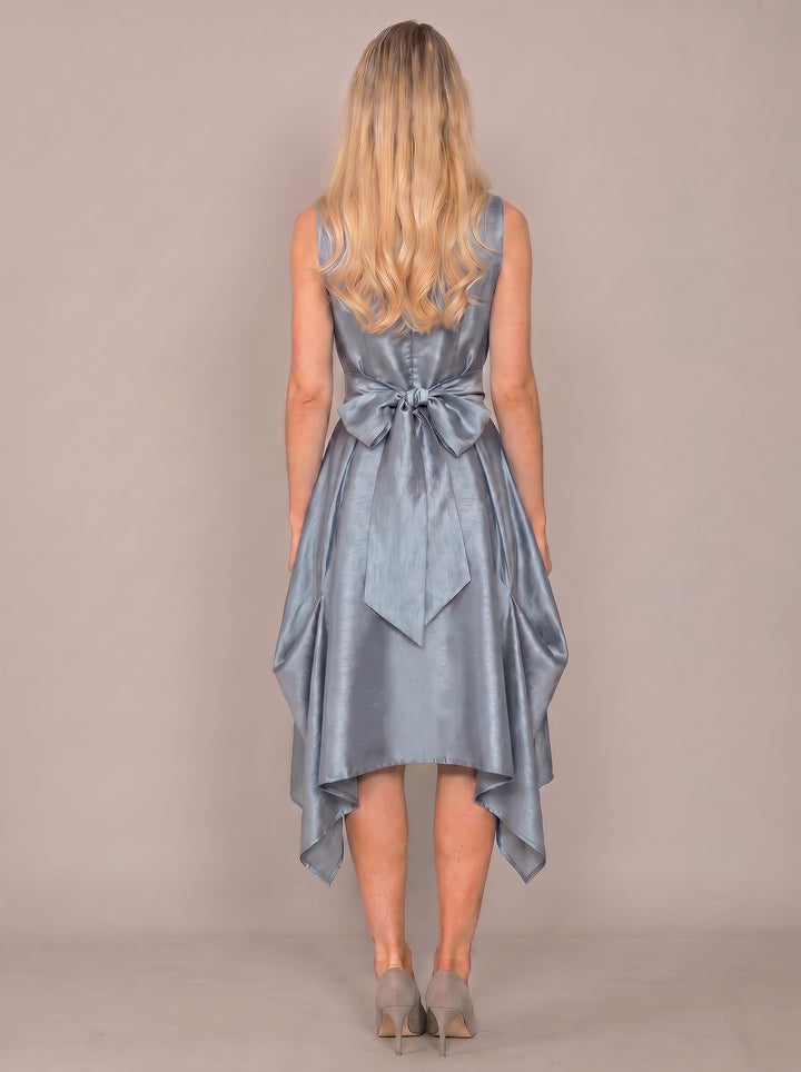 Jolaby Wrap Ruched Dress in Silver