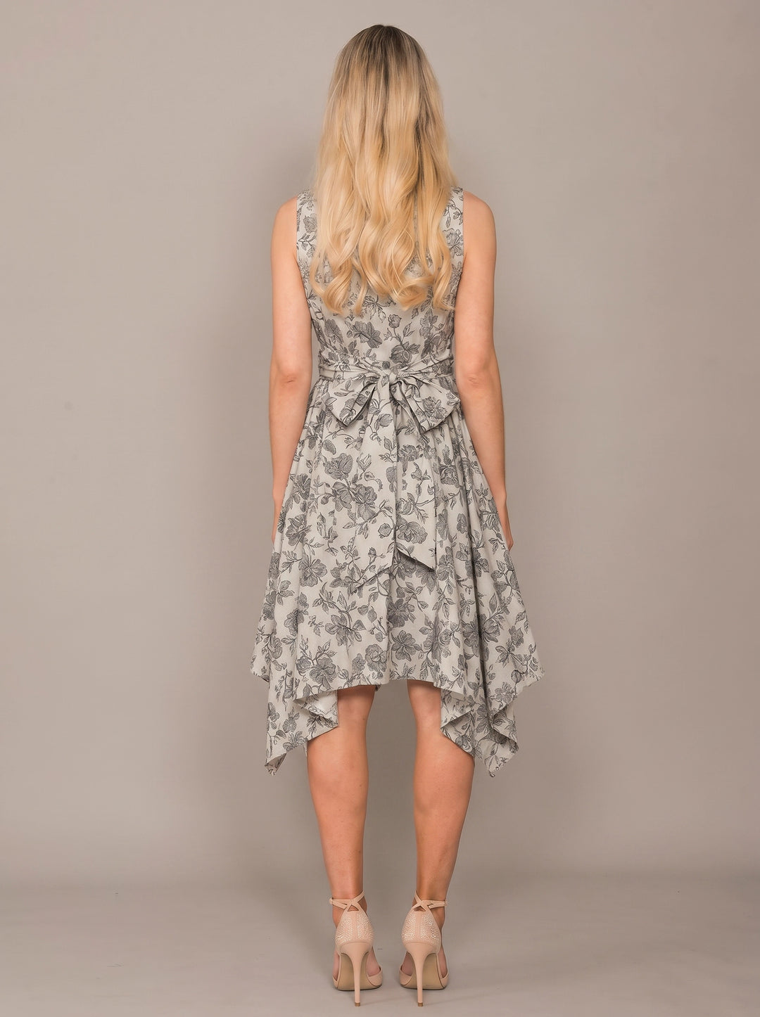 Jolaby V-Neck Ruched Dress in Antique Gold &amp; Silver