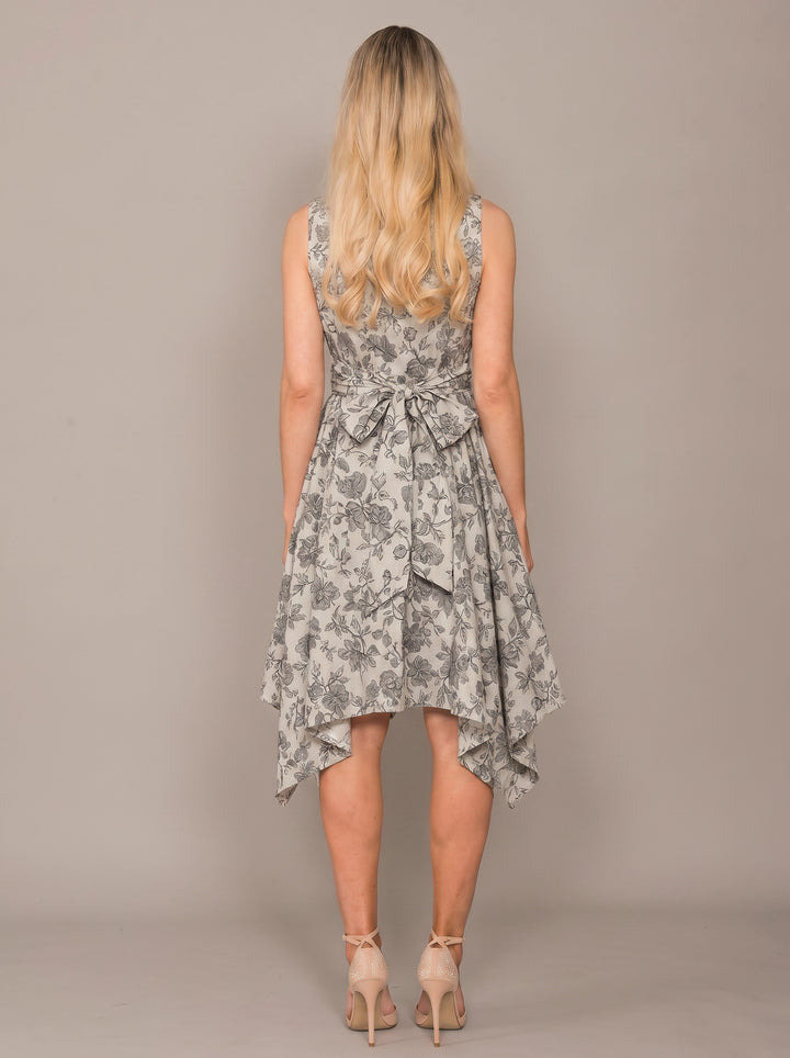 Jolaby V-Neck Ruched Dress in Antique Gold &amp; Silver
