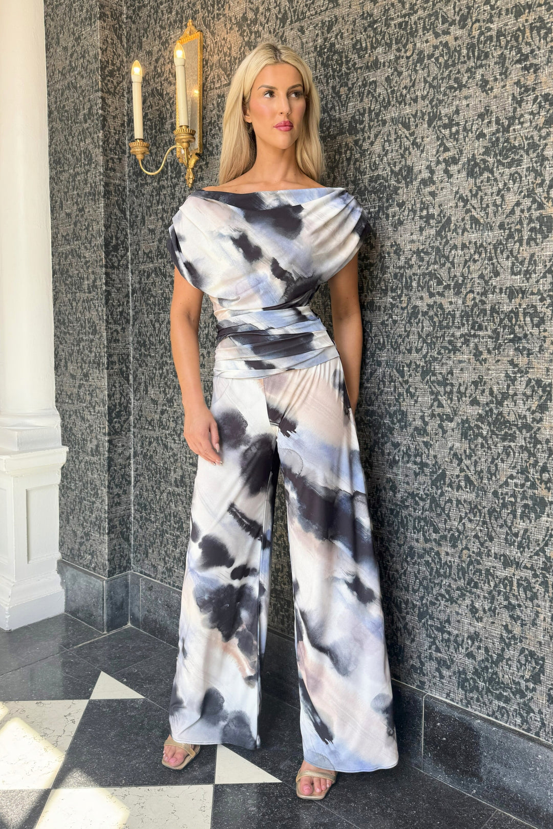 SS26 Carbon jumpsuit in abstract print