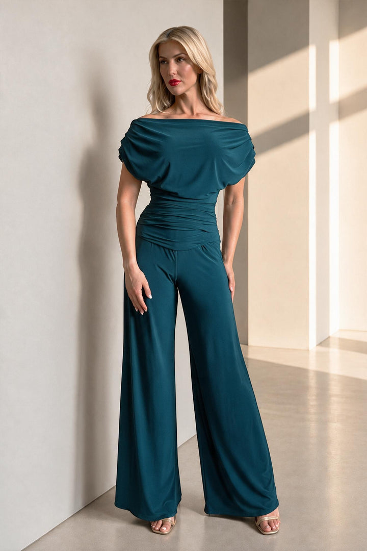 Carbon jumpsuit in petrol