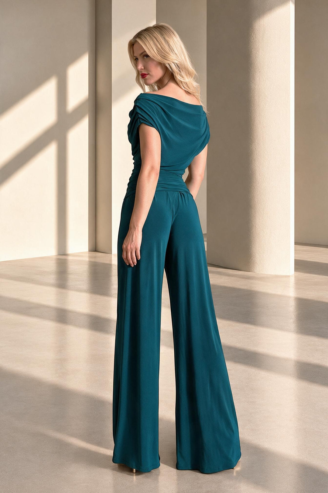 Carbon jumpsuit in petrol