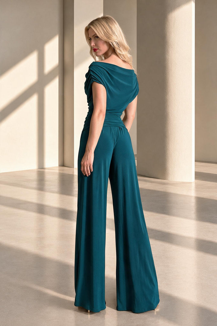 Carbon jumpsuit in petrol