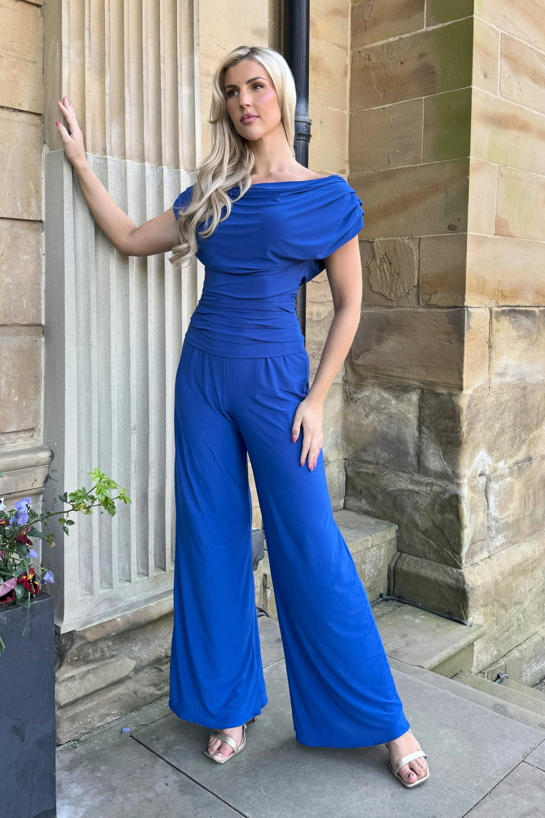 Carbon jumpsuit in cobalt blue T1C