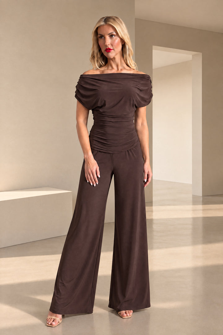 Carbon jumpsuit in chocolate