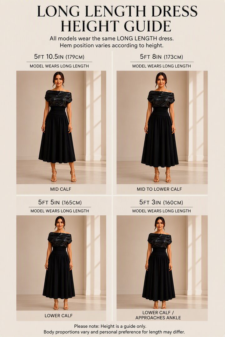 Carbon tea length dress in blackcurrant T1/D4