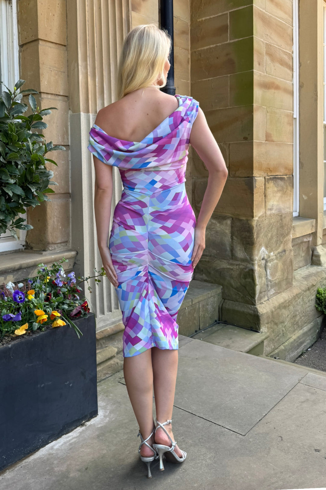 Janus dress in pastel pixel
