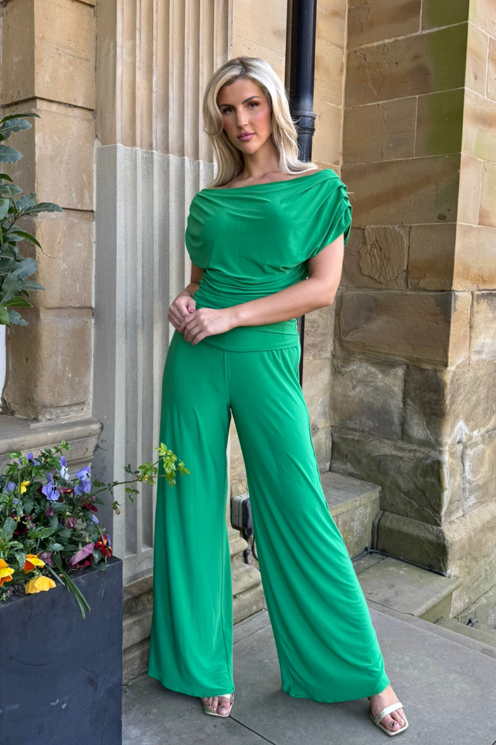Carbon jumpsuit in emerald green