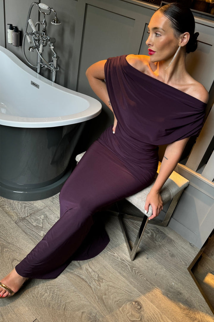 Platinum gown in blackcurrant