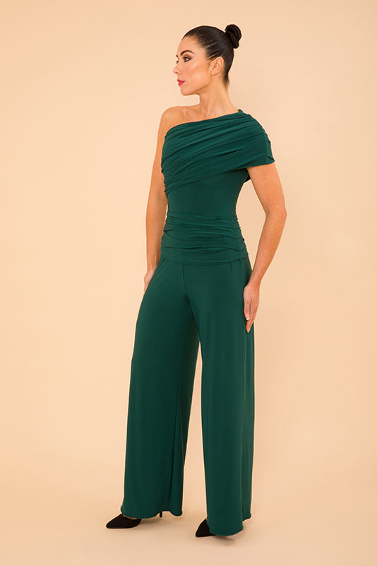 Rhodium jumpsuit in forest green