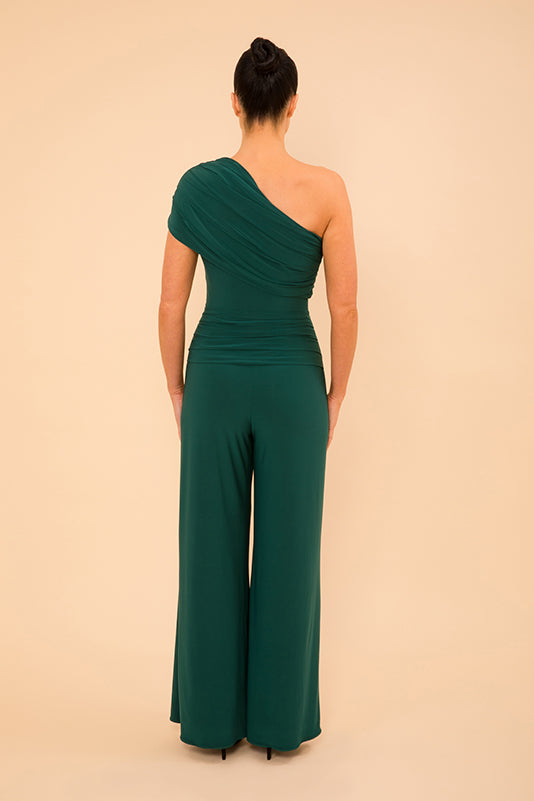 Rhodium jumpsuit in forest green