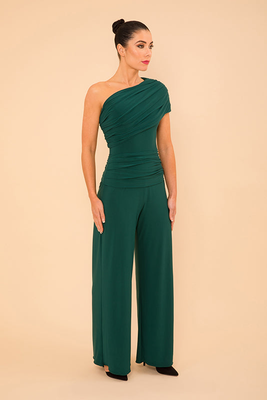 Rhodium jumpsuit in forest green