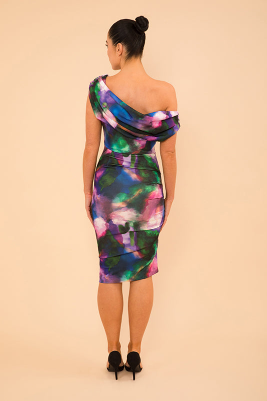 chromium dress in multicolour print