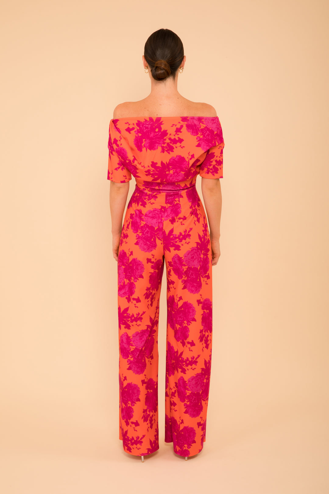 Lima jumpsuit in orange &amp; fuchsia floral - sample sale