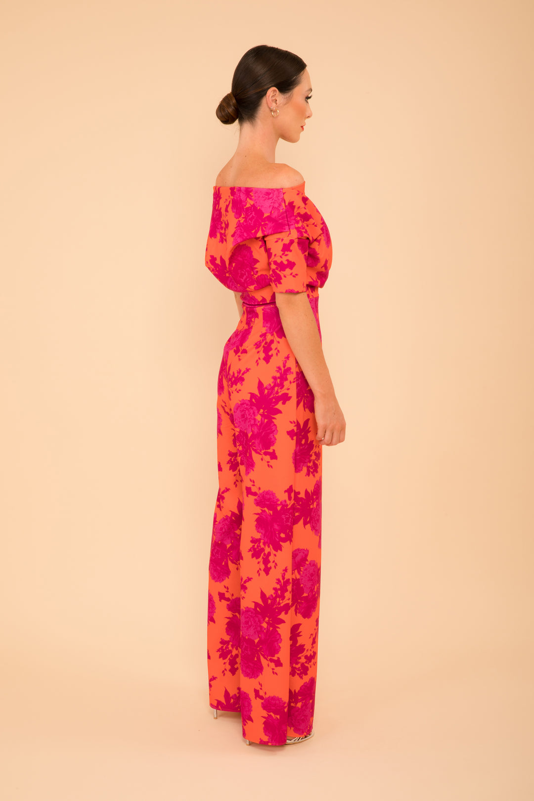 Lima jumpsuit in orange &amp; fuchsia floral - sample sale
