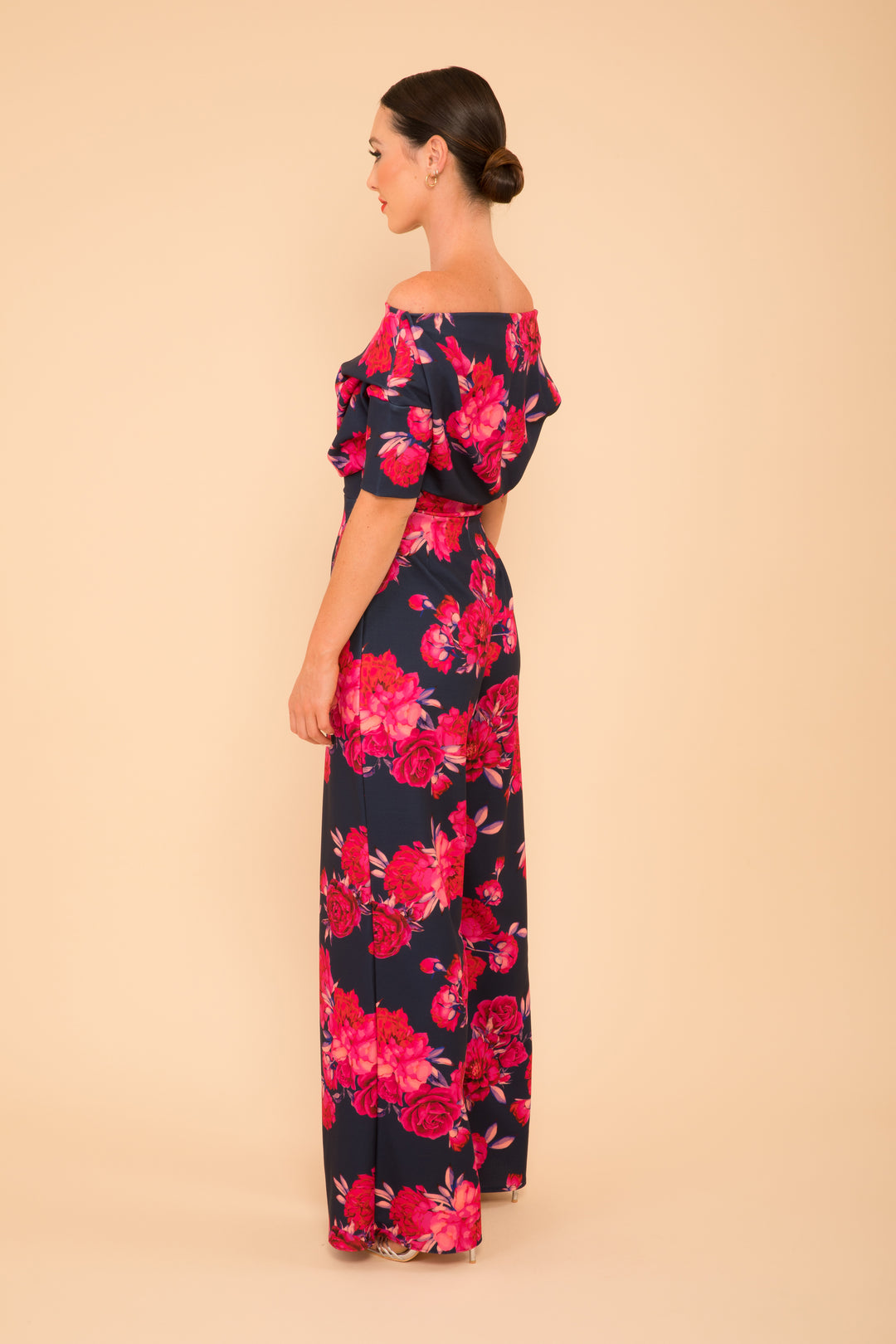 Lima jumpsuit in navy &amp; hot pink floral - sample sale