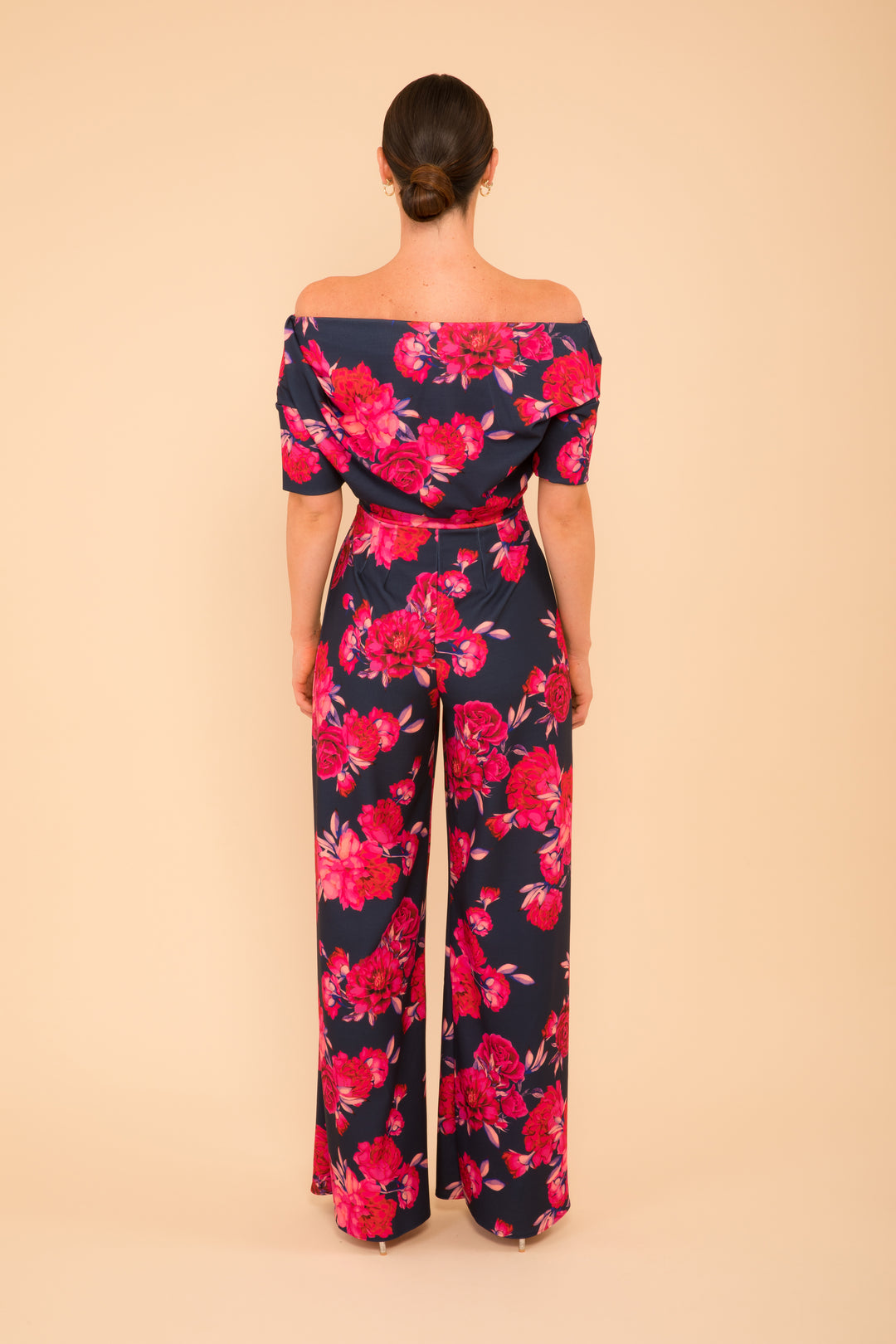 Lima jumpsuit in navy &amp; hot pink floral - sample sale