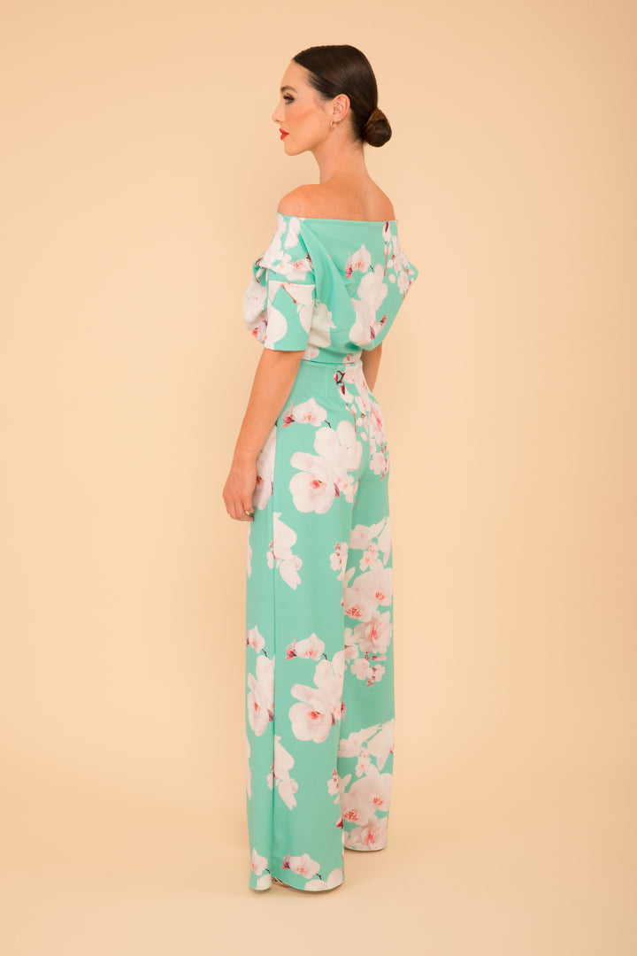 Lima jumpsuit in aqua floral - sample sale
