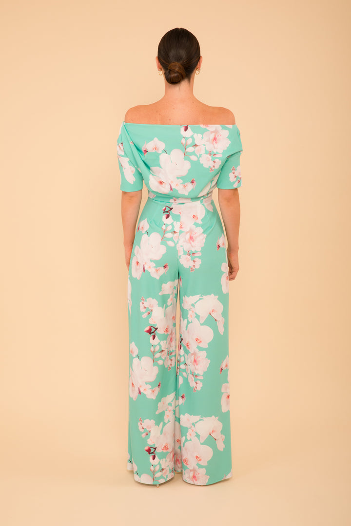 Lima jumpsuit in aqua floral - sample sale