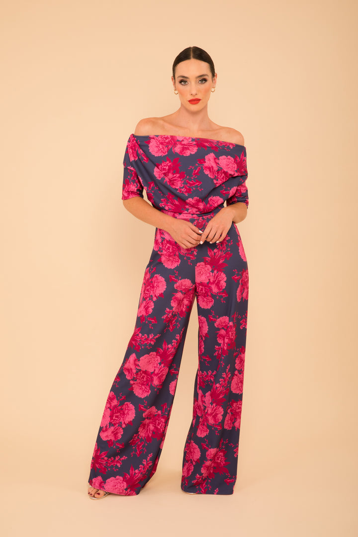 Lima jumpsuit in navy &amp; pink floral - sample sale