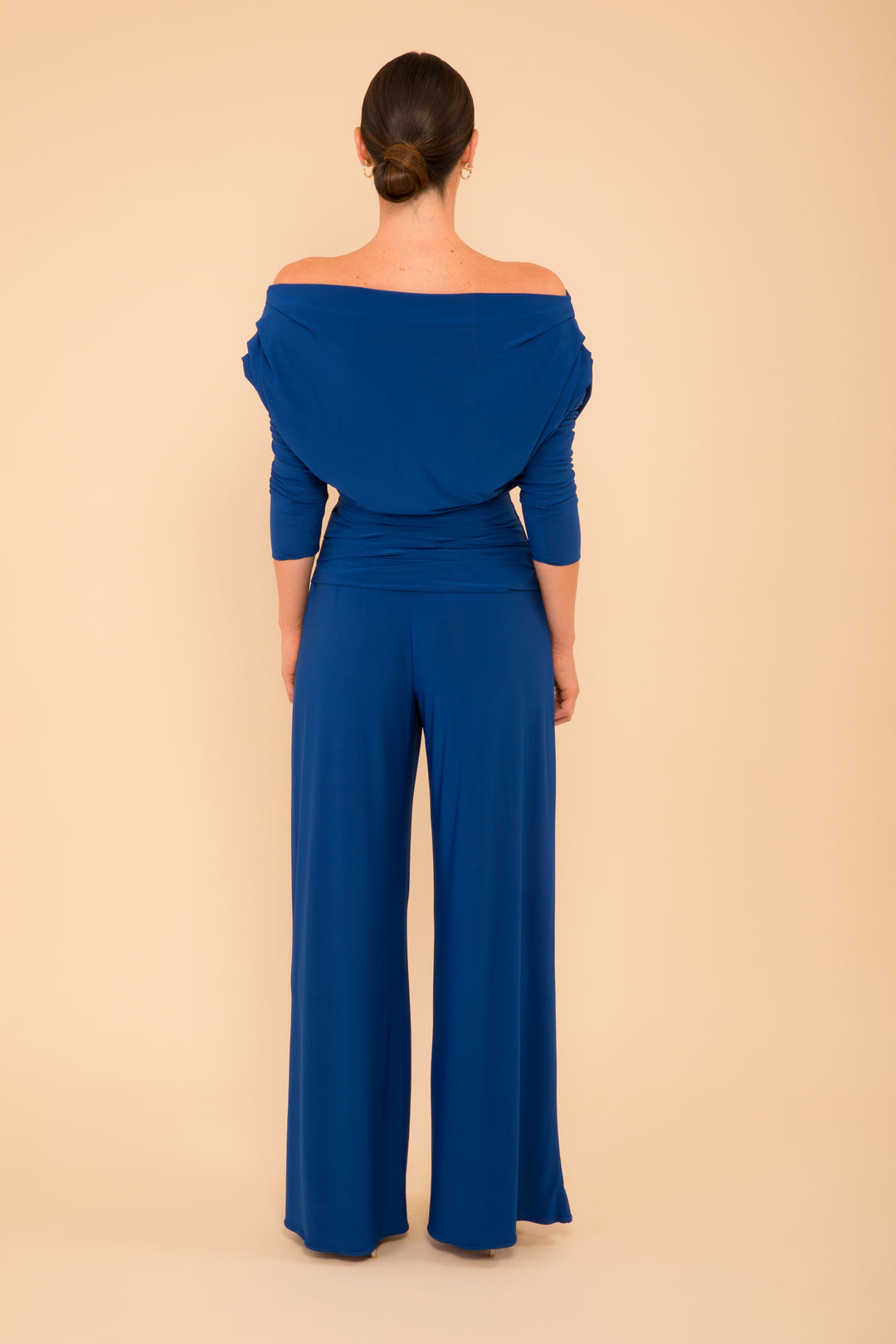 ATOM LABEL carbon jumpsuit with sleeve in cobalt